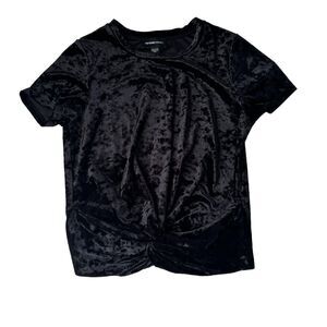Fifteen Twenty Velvet Twist Top Black Size Small NWT